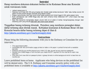 instruksi interview visa amerika
